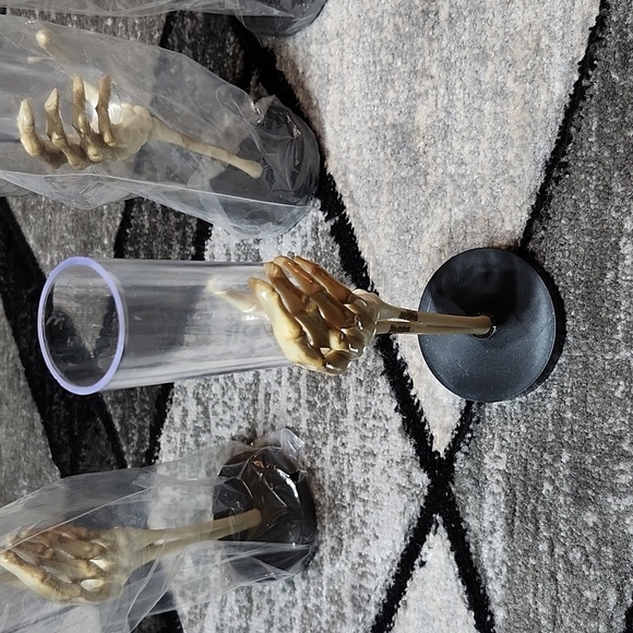 HALLOWEEN SPIDERS SKELETON FLUTE GLASSES MINI PUMPKIN LANTERNS DECORATION BUNDLE - Picture 5 of 16